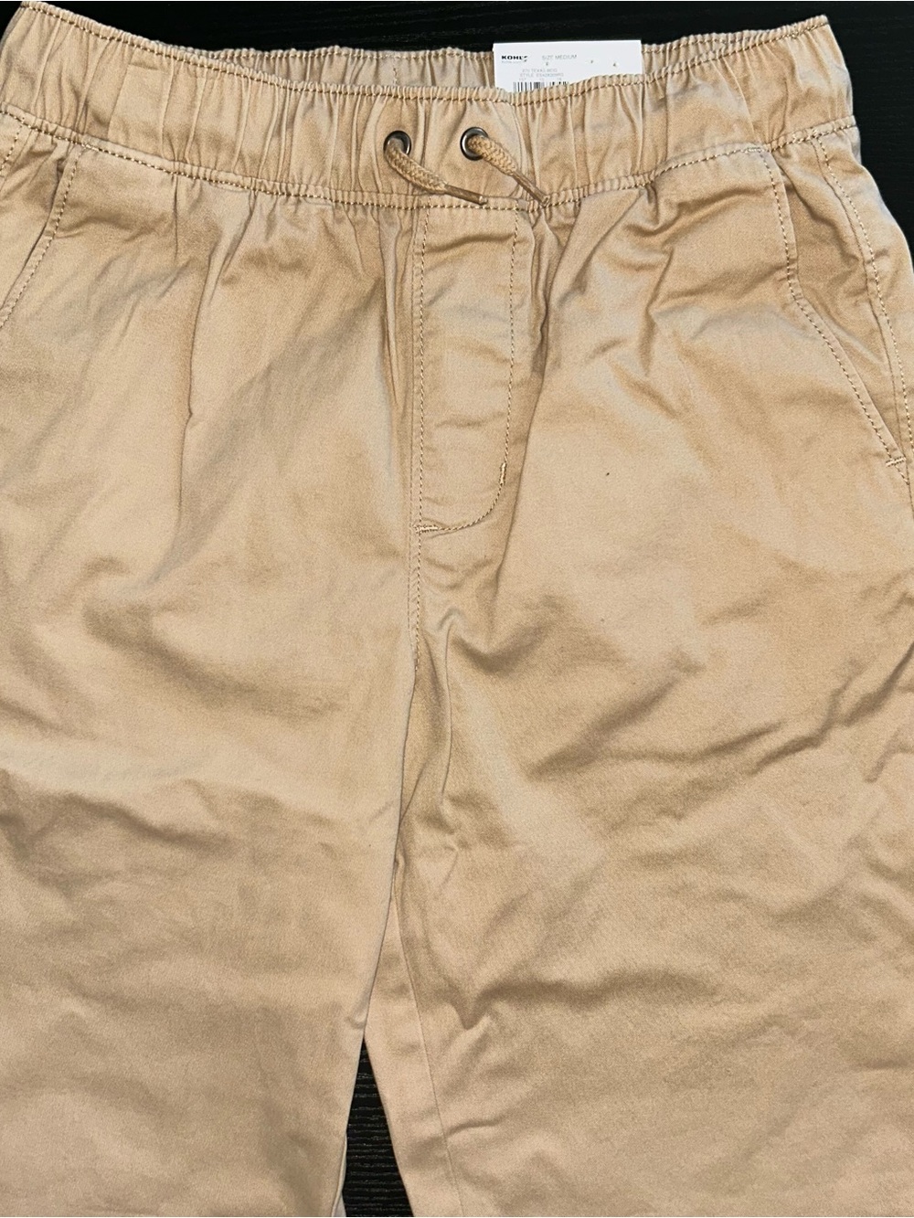 Boys Casual Drawstring Chino Pants - Tan